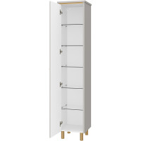 Шкаф пенал Brevita Elche 35 L ELC-05035-010L Серый кашемир Золото МДФ / ЛДСП
