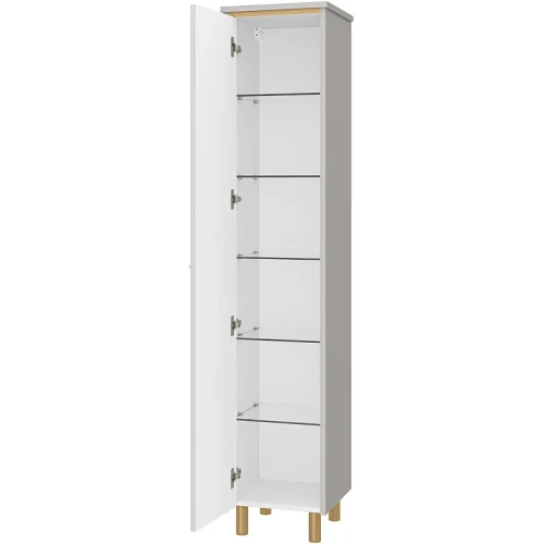 Шкаф пенал Brevita Elche 35 L ELC-05035-010L Серый кашемир Золото МДФ / ЛДСП