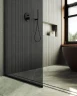 Душевая перегородка Maybah Glass MGD-1355-6у 990х1950 в узком профиле Черный стекло графитовое