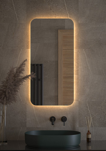 Зеркало Defesto Opti 50x100 DF 2815 с подсветкой 28W-3000К/Без выключателя/Теплый белый свет