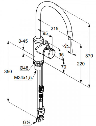 Смеситель для кухни Kludi Bingo Star 428510578 Хром латунь