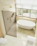 Душевая перегородка Maybah Glass MGD-685-3у 1190х1950 в узком профиле Золото стекло бронзовое матовое