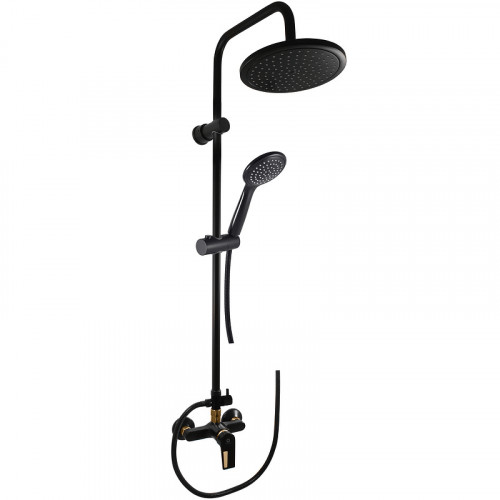 Душевая система Rav Slezak Colorado CO382.5/3CMATZ Черный матовый Золото латунь на стену