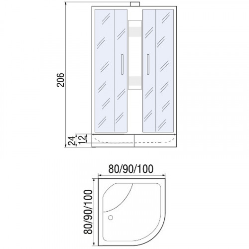 Душевая кабина River Nara 80x80 МТ Б/К 10000002159 с поддоном