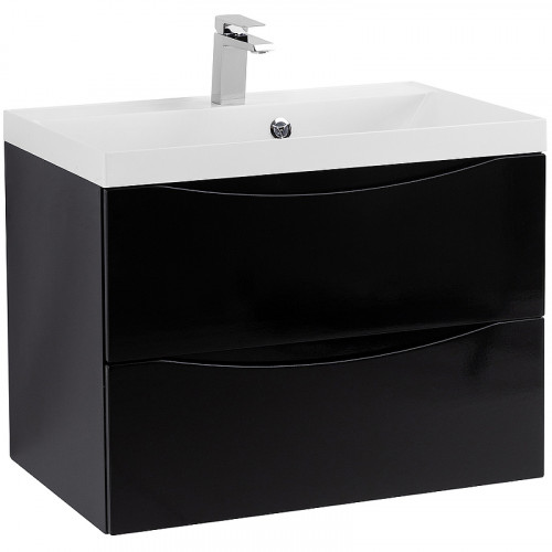 Тумба под раковину BelBagno Marino 70 MARINO-700-2C-SO-NL-P подвесная Nero Lucido МДФ / ЛДСП