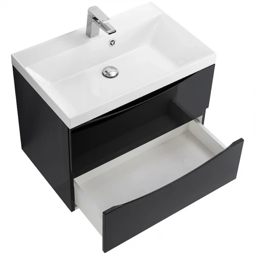 Тумба под раковину BelBagno Marino 70 MARINO-700-2C-SO-NL-P подвесная Nero Lucido МДФ / ЛДСП
