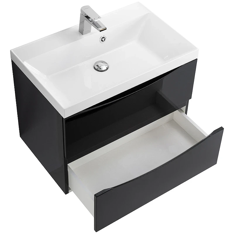 Тумба под раковину BelBagno Marino 70 MARINO-700-2C-SO-NL-P подвесная Nero Lucido МДФ / ЛДСП