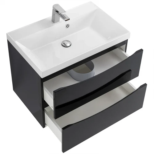 Тумба под раковину BelBagno Marino 70 MARINO-700-2C-SO-NL-P подвесная Nero Lucido МДФ / ЛДСП