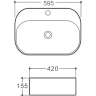 Раковина Vincea 59 VBS-306 Белая фарфор накладная
