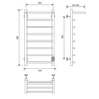 Электрический полотенцесушитель Comfysan Scola EC-8 80x40 016920 с полкой Хром
