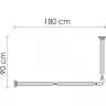 Карниз для ванны WasserKRAFT Kammel 180x90 SC-839018 Белый