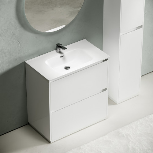 Тумба под раковину Sancos Libra Floor 80 LB80FW Белый глянец МДФ / ЛДСП