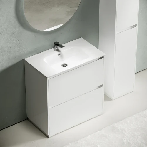 Тумба под раковину Sancos Libra Floor 80 LB80FW Белый глянец МДФ / ЛДСП