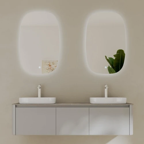 Тумба с раковиной Black&White Universe U915.1600-2 160 9151600-2 цвет Glossy light grey