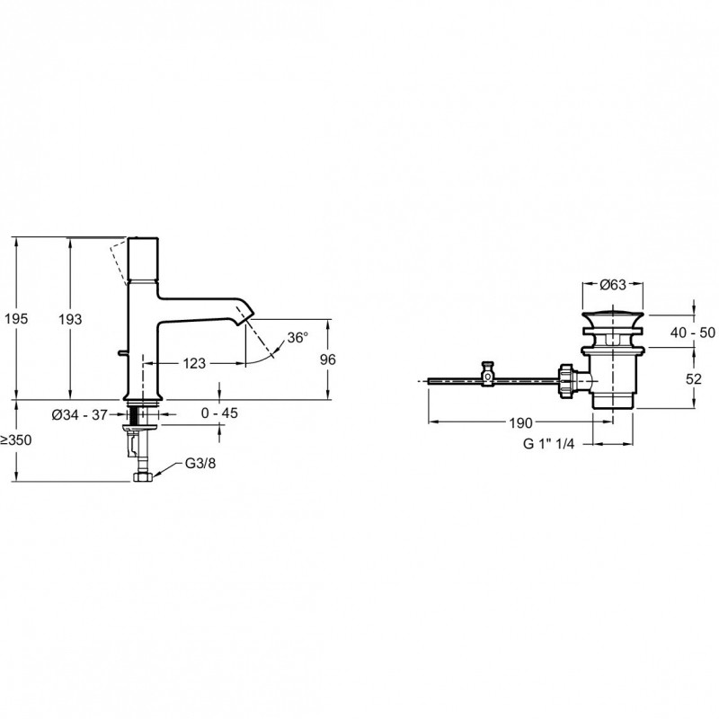 Смеситель для раковины Jacob Delafon Rivoli E24323-CP Хром