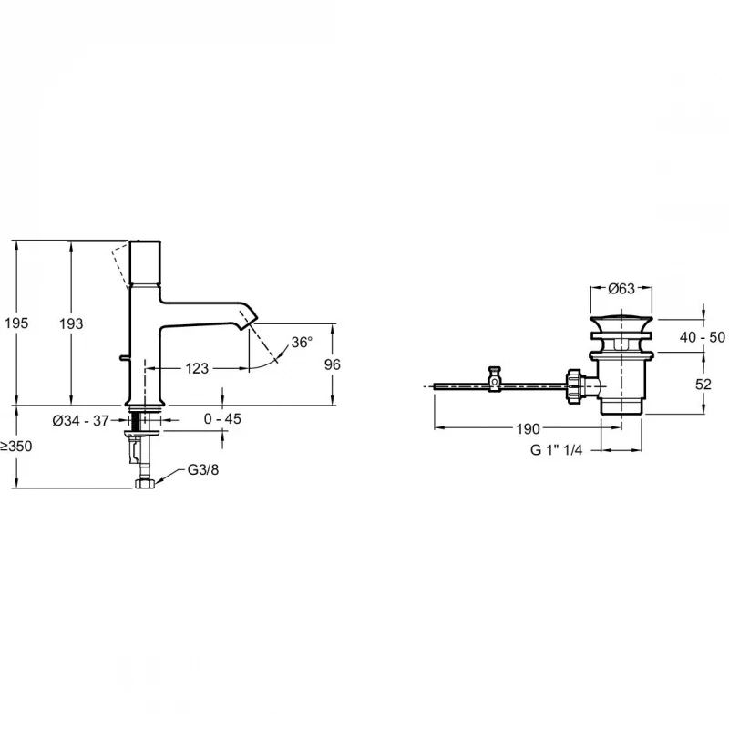 Смеситель для раковины Jacob Delafon Rivoli E24323-CP Хром