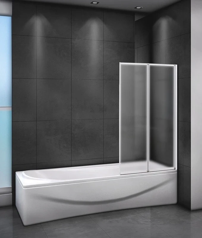 Шторка на ванну Cezares Relax 80 R RELAX-V-2-80/140-P-Bi-R профиль Серый стекло рифленое