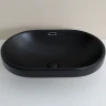 Раковина CeramaLux 60 5006CMB Черная матовая фаянс накладная