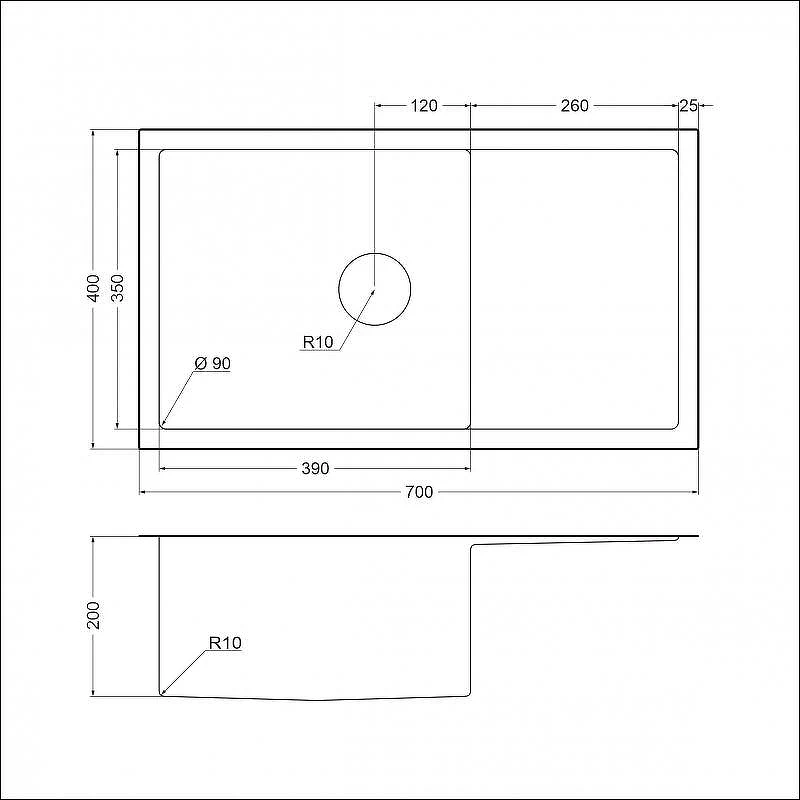 Кухонная мойка Emar PVD 70 EMB-124 цвет Satine