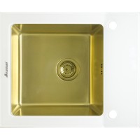 Кухонная мойка Seaman Eco Glass SMG-610W-Gold.B Золотая нержавеющая сталь встраиваемый