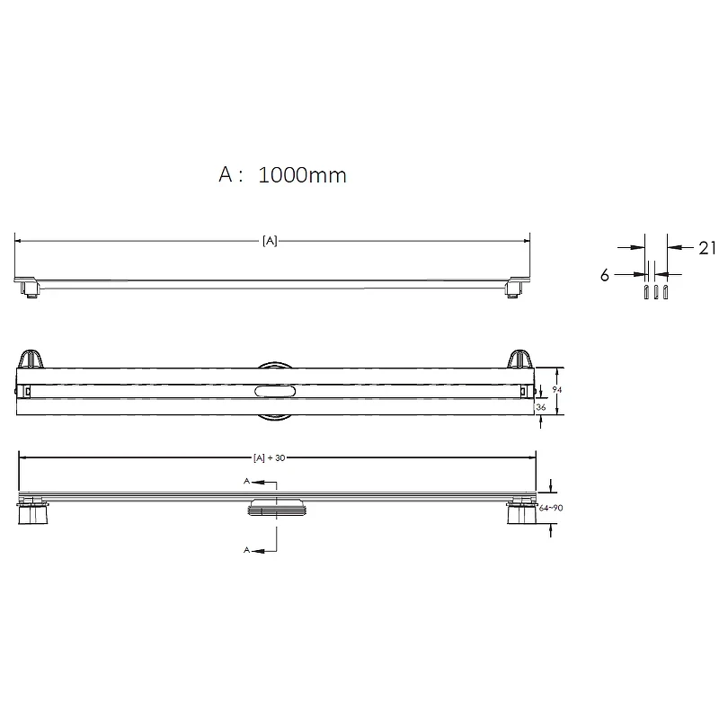 Душевой лоток Berges Super Slim 1000 091055 с решеткой Хром глянец
