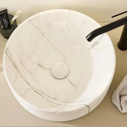 Раковина накладная Jacob Delafon Vox 42 E14800-HYC цвет White marble
