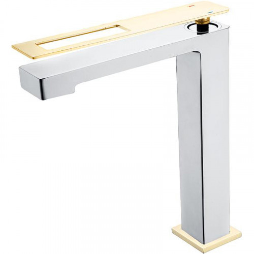 Смеситель для раковины Boheme Q 142-CRG Хром Золото латунь