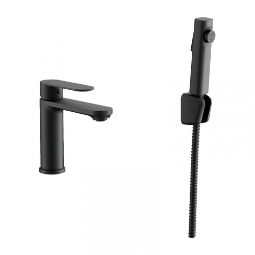 Смеситель для раковины Belz B713-7 B12713-7 с гигиеническим душем цвет Черный