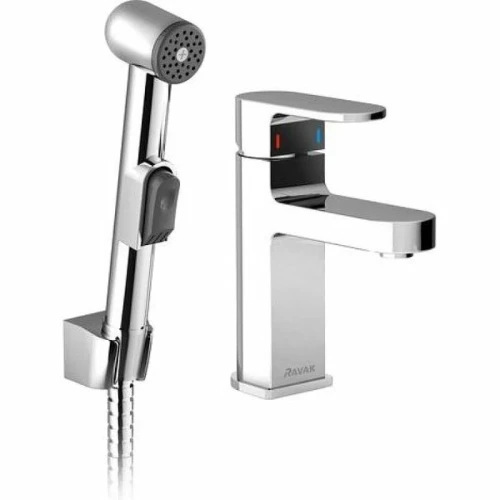 Смеситель для раковины Ravak Chrome CR 012.00 X070092 с гигиеническим душем Хром латунь