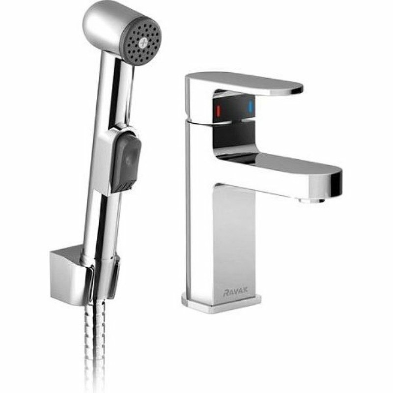 Смеситель для раковины Ravak Chrome CR 012.00 X070092 с гигиеническим душем Хром латунь