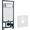 Комплект унитаза AQUAme AQM2002 с сиденьем Микролифт и инсталляцией WeltWasser WW Marberg 507 10000005949+10000005953 с клавишей смыва Хром глянцевый фаянс подвесной
