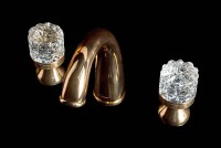 Смеситель для раковины Boheme Crystal 297-CRST Золото латунь