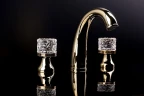 Смеситель для раковины Boheme Crystal 297-CRST Золото латунь