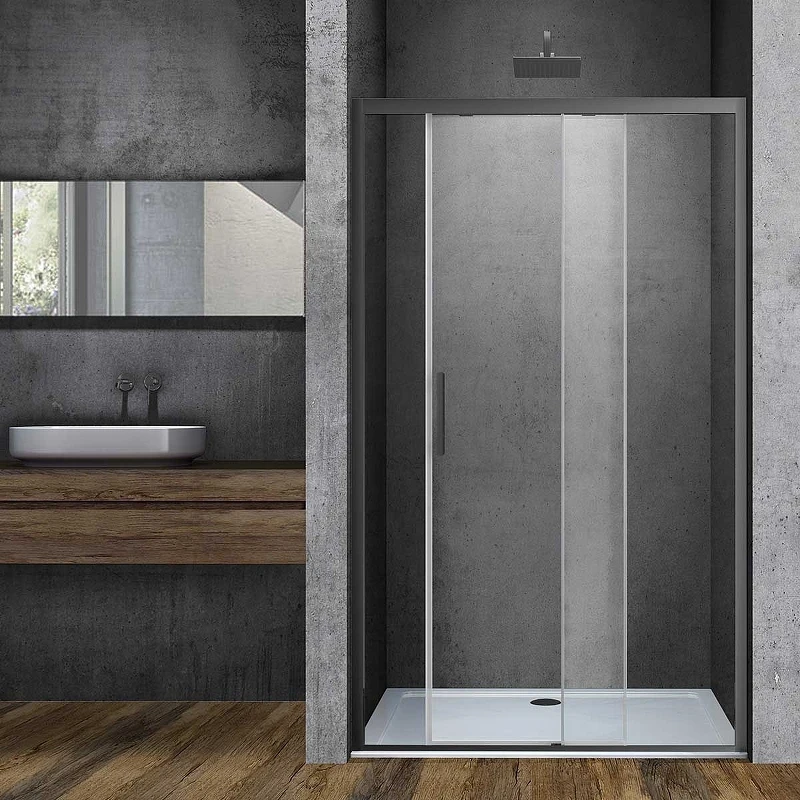 Душевая дверь Vincea Soft 150 VDS-3SO150CLGM профиль Вороненая сталь стекло прозрачное