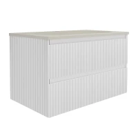 Тумба с раковиной Vincea Велле (Welle) 80 VMC-2WL800MW+80 VCB-4H800J подвесная цвет M.White Soft-touch