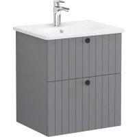 Тумба с раковиной Vitra Root Groove 60 69417 подвесная Серая матовая МДФ / ЛДСП