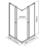 Душевой уголок Maybah Glass MGY-1330-5 1000x1000x1950 раздвижной профиль Хром матовый стекло сатиновое