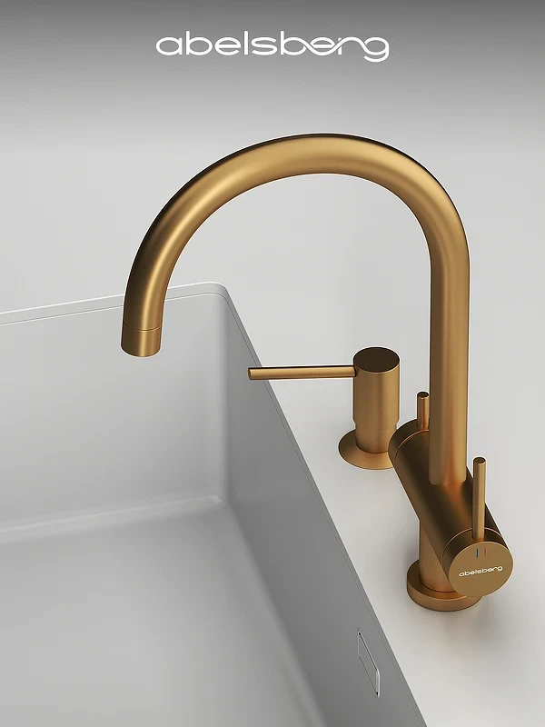 Смеситель для кухни Abelsberg Aera AWF70029BG цвет Королевское золото