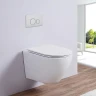 Унитаз с инсталляцией CeramaLux 2197 + Tece Base 9400413 с сиденьем Микролифт и Белой клавишей смыва