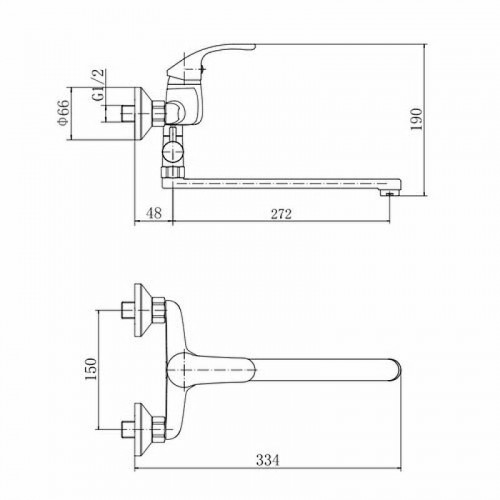 Смеситель для ванны Fashun A2136 универсальный цвет Хром