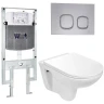 Комплект унитаза с инсталляцией WeltWasser AMBERG 497 ST + BAARBACH 004 GL-WT + AMBERG RD-CR 10000006680 цвет Белый глянцевый с сиденьем Микролифт и клавишей смыва цвет Хром