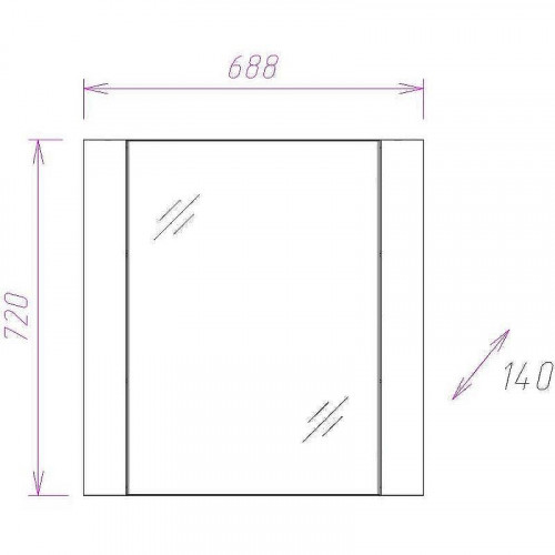 Зеркальный шкаф Onika Стоун 70.00 207033 Светлый бетон