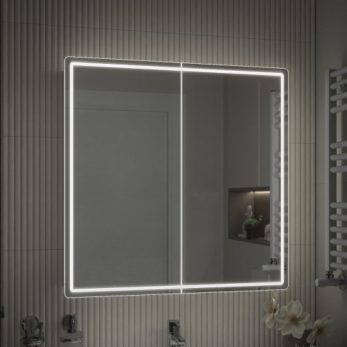 Зеркальный шкаф Vigo Geometry Comfort 80 221 с подсветкой цвет Белый