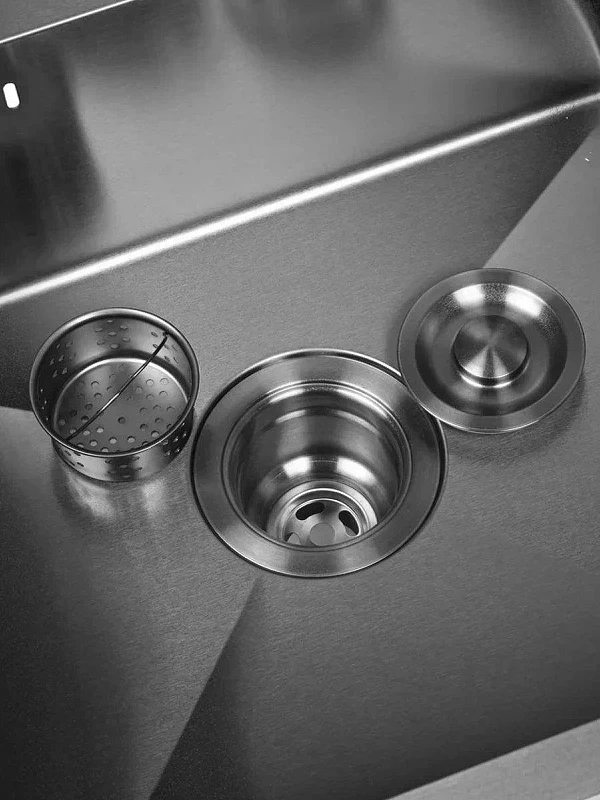 Кухонная мойка Wisent 50 WS35044B/W02-114B/W405B/W302644B/W4998-4-U со смесителем цвет Графит
