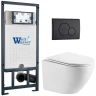 Комплект унитаза с инсталляцией WeltWasser MARBERG 507 + MERZBACH 043 MT-WT + MAR 507 RD MT-BL 10000011439 цвет Черный матовый с сиденьем Микролифт и клавишей смыва цвет Черный матовый