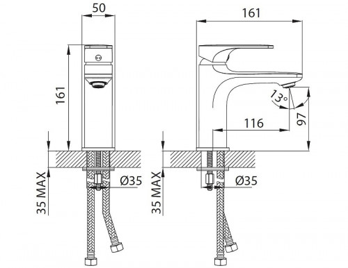 Cмеситель для раковины Creavit Faye FY1500 цвет Хром