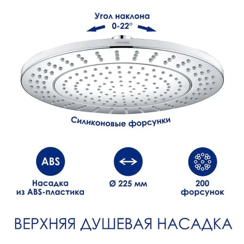 Душевая система WasserKRAFT A113.067.059.CH Thermo с термостатом Хром Белая латунь на стену