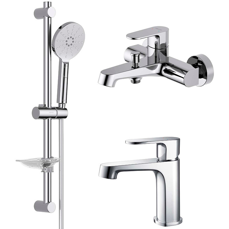 Комплект смесителей Aquatek Оберон AQ1230CR Хром латунь