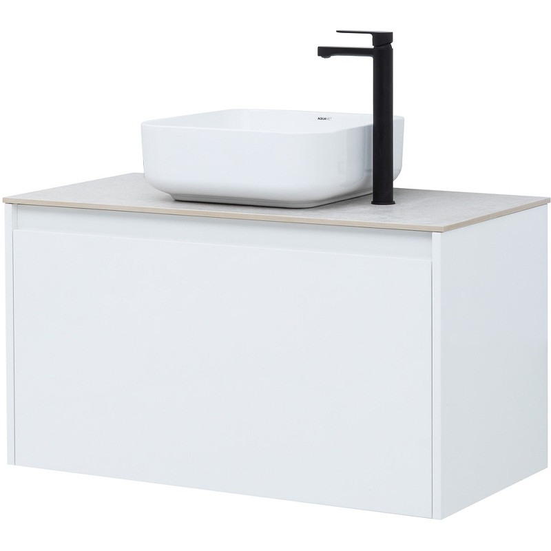 Тумба под раковину Aquanet Nova Lite 90 242257 подвесная Белая МДФ / ЛДСП