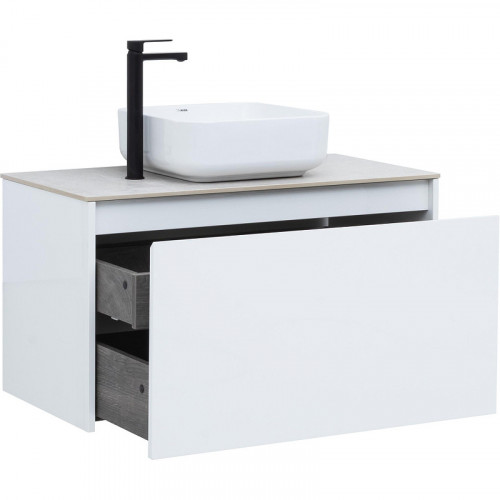 Тумба под раковину Aquanet Nova Lite 90 242257 подвесная Белая МДФ / ЛДСП